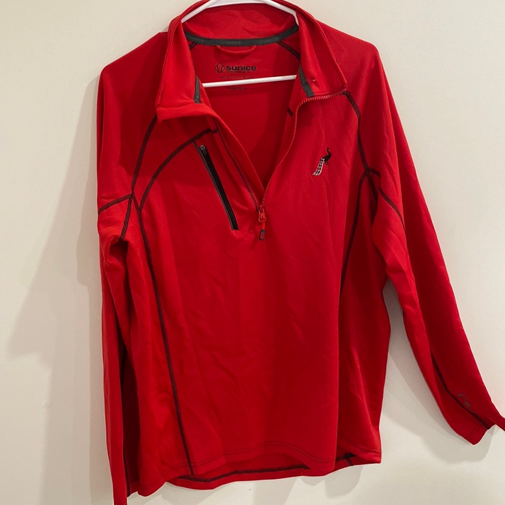 Men’s red athletic pullover
